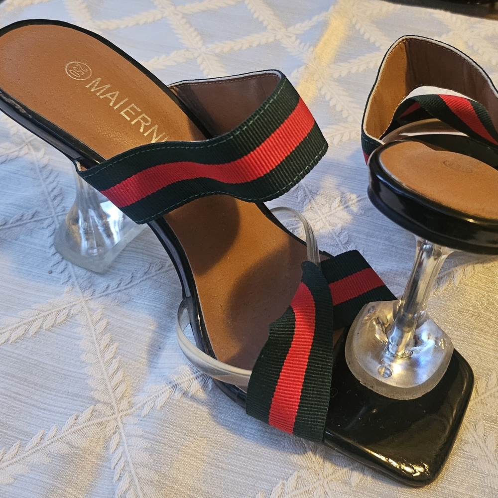 Green and Red Women's Heels
